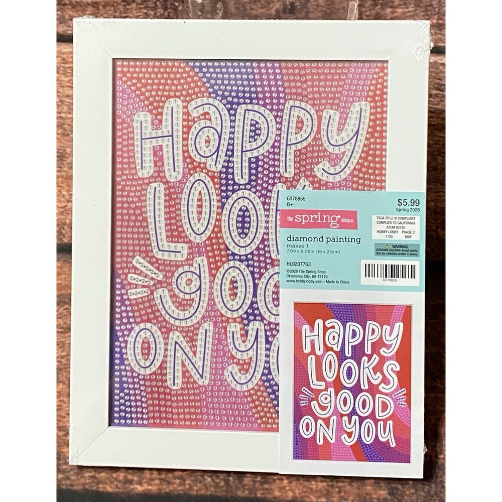 Happy Looks Good on You Diamond Painting Kit in Frame Hobby Lobby Spring Shop
